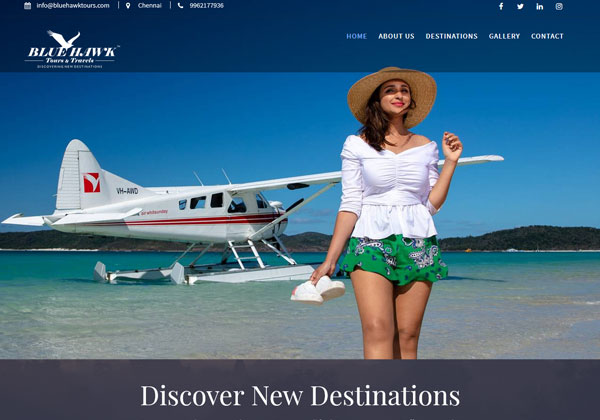 Bluehawk Tours & Travel's Outsourcing website work
